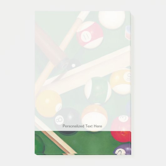 球およびチョークが付いているリアルなビリヤード台 ポストイット (正面)