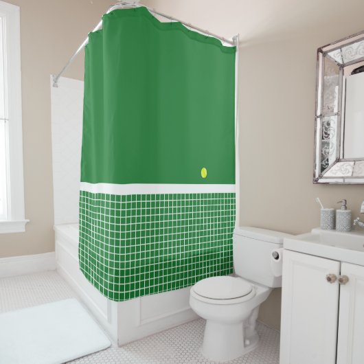 球で～テニスコートを草で覆う シャワーカーテン (インサイチュ)