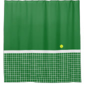 球で～テニスコートを草で覆う シャワーカーテン (正面)