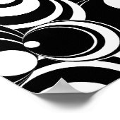 球と円の白黒抽象芸術 ポスター (角)