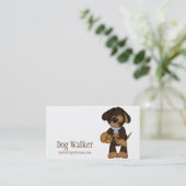 球のドッグウォーカーペット付き添いの名刺を持つ犬 名刺 (スタンド正面)