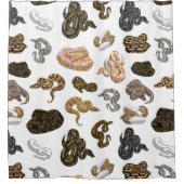 球の大蛇のヘビはパターンを変形させます シャワーカーテン (正面)