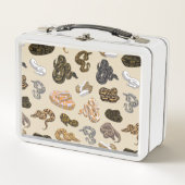 球の大蛇のヘビはパターンを変形させます メタルランチボックス (正面)