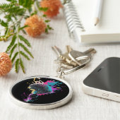 球の爆発を伴うカラフル脳デザイン キーホルダー (側面)