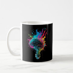 球の爆発を伴うカラフル脳デザイン コーヒーマグカップ