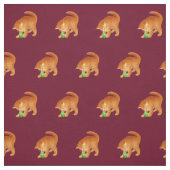 球の生地と遊んでいるオレンジ子猫猫 ファブリック (見本)