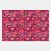 球の音楽ギフトラップ、赤 ラッピングペーパーシート (正面)