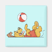 球のTシャツおよびギフトと遊んでいる犬 マグネット (正面)