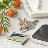 球を妨げているサッカーのゴールキーパー キーホルダー (側面)