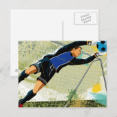 球を妨げているサッカーのゴールキーパー ポストカード (正面/裏面)