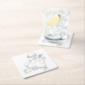 球を持つあなた自身のヴィンテージのベビーを着色して下さい スクエアペーパーコースター (インサイチュ)