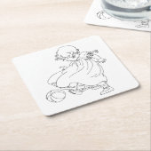 球を持つあなた自身のヴィンテージのベビーを着色して下さい スクエアペーパーコースター (アングル)