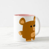 球を持つかわいい漫画くま:)マグ ツートーンマグカップ (正面右)