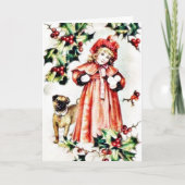 球を握っている女の子はおよび犬l手元の事を好みます シーズンカード (正面)