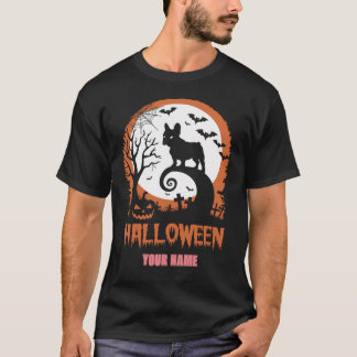 球フランスの積と月の面白いハロウィーンカスタム Tシャツ
