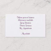 球体との精神的なカウンセラーか霊魂のテンプレート 名刺 (裏面)