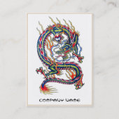 球体の入れ墨が付いているクールな東洋の日本のドラゴン 名刺 (裏面)