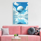 球体の形をした荷車を引く球体 キャンバスプリント (インサイチュ (リビング))