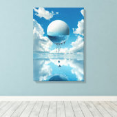 球体の形をした荷車を引く球体 キャンバスプリント (インサイチュ (ウッドフロア))