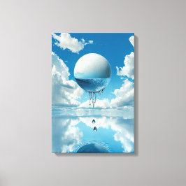 球体の形をした荷車を引く球体 キャンバスプリント