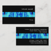 球体の青い縞の名刺の黒 名刺 (正面/裏面)