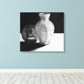 球体を持つ花瓶 キャンバスプリント (インサイチュ (ウッドフロア))