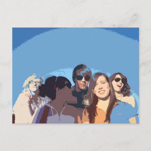 球場での変化したグループ ポストカード (正面)