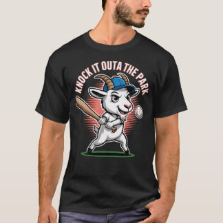 球場でホームランを打つ野球GOATホーム Tシャツ