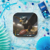 球場のサッカーとヘルメット付きハゲ鷲 ペーパープレート (パーティー)