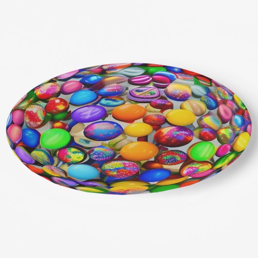 球形のキャンディの世界 ペーパープレート (アングル)