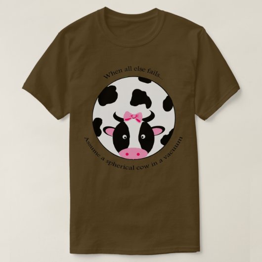 球形の牛 Tシャツ (デザイン正面)