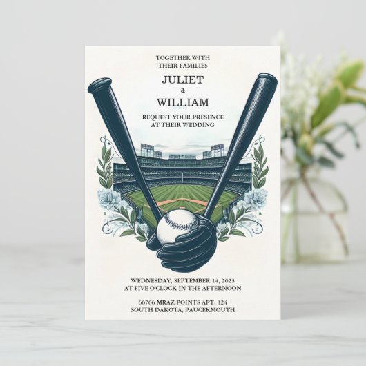 球技場で野球のチャンピオンに結婚なった 招待状 (スタンド正面)