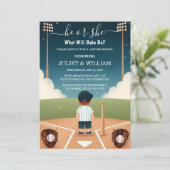 球技場で野球の男女おもしろいが明らかに 招待状 (スタンド正面)