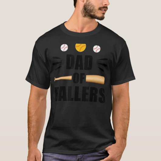 球技師野球およびソフトボール選手のパパ Tシャツ (正面)