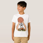 球技遊スポーツ漫画アート Tシャツ (正面フル)