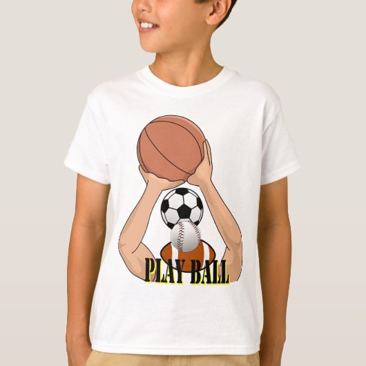 球技遊スポーツ漫画アート Tシャツ (正面)