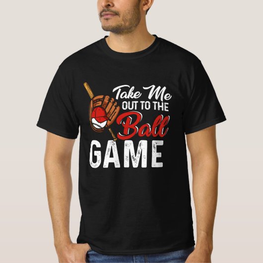 球技野球ソフトボールゲームに連れて行って Tシャツ (正面)