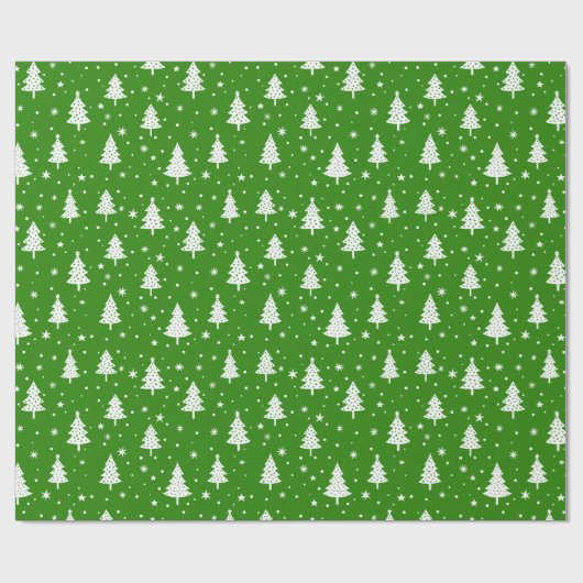 球根の星と雪片が咲くクリスマスツリー ラッピングペーパー (フラット)