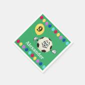 球根カラフルサッカーボールスポーツチームパーティー スタンダードカクテルナプキン (角)