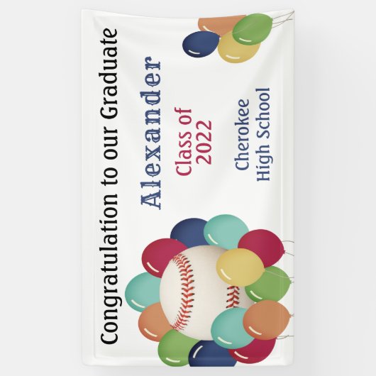 球根カラフルスポーツ卒業式パーティー 横断幕 (縦)