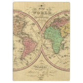 球状投射の世界の地図 クリップボード (裏面)
