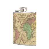 球状投射の世界の地図 フラスク (左)