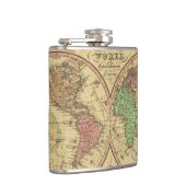 球状投射の世界の地図 フラスク (右)