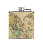 球状投射の世界の地図 フラスク (裏面)