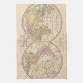 球状投射2の世界の地図 キッチンタオル (縦)