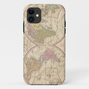 球状投射2の世界の地図 iPhone 11 ケース