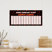 球飛んでいる永久誕生日カレンダーポスター ポスター (キッチン)