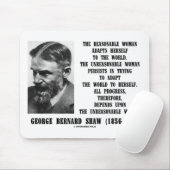 理不尽な女性の進歩G.B.ショー引用文 マウスパッド (マウス)