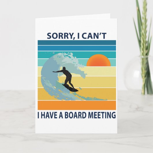 理事会のサーフィンを持てなくてごめんなさいおもしろい カード (正面)