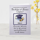 理学士卒業，覚えて過去 カード (黄色い花)